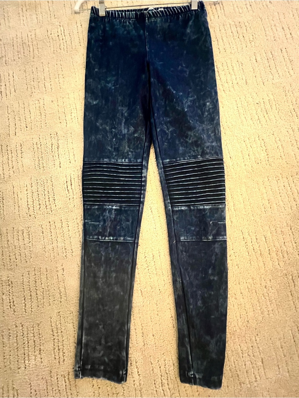 Dex Black Acid-Wash Moto-Style Jeggings